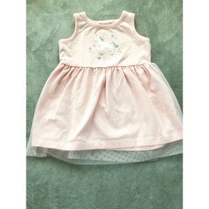 Baby Girl Sleeveless Pink Unicorn Dress